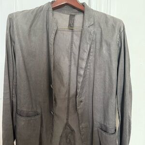 Masnada Gray Linen Blend Casual Blazer Jacket Size L